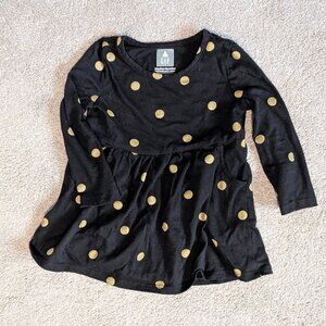 Baby Gap black dress with gold dots -- pockets -- 18-24M